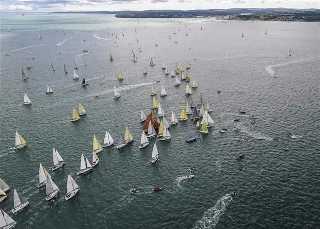 The IRC Class 4 fleet at the start of the 45th edition of the Rolex Fastnet Race ©  Rolex/ Kurt Arrigo http://www.regattanews.com